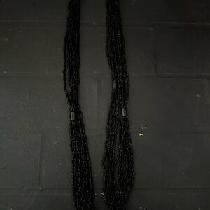 Elegant Black Beaded Necklace